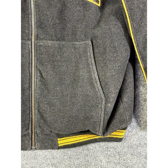 Phat Farm mens XLarge reversable wool blend varsity jacket Grey, yellow and blac - Picture 11 of 15
